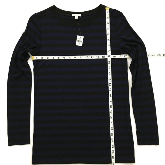 NEW! GAP Black Navy Fluid Lightweight Stripe L/S Design & Crafted Tee - XS - Picture 4 of 5